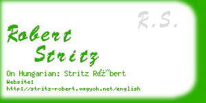 robert stritz business card